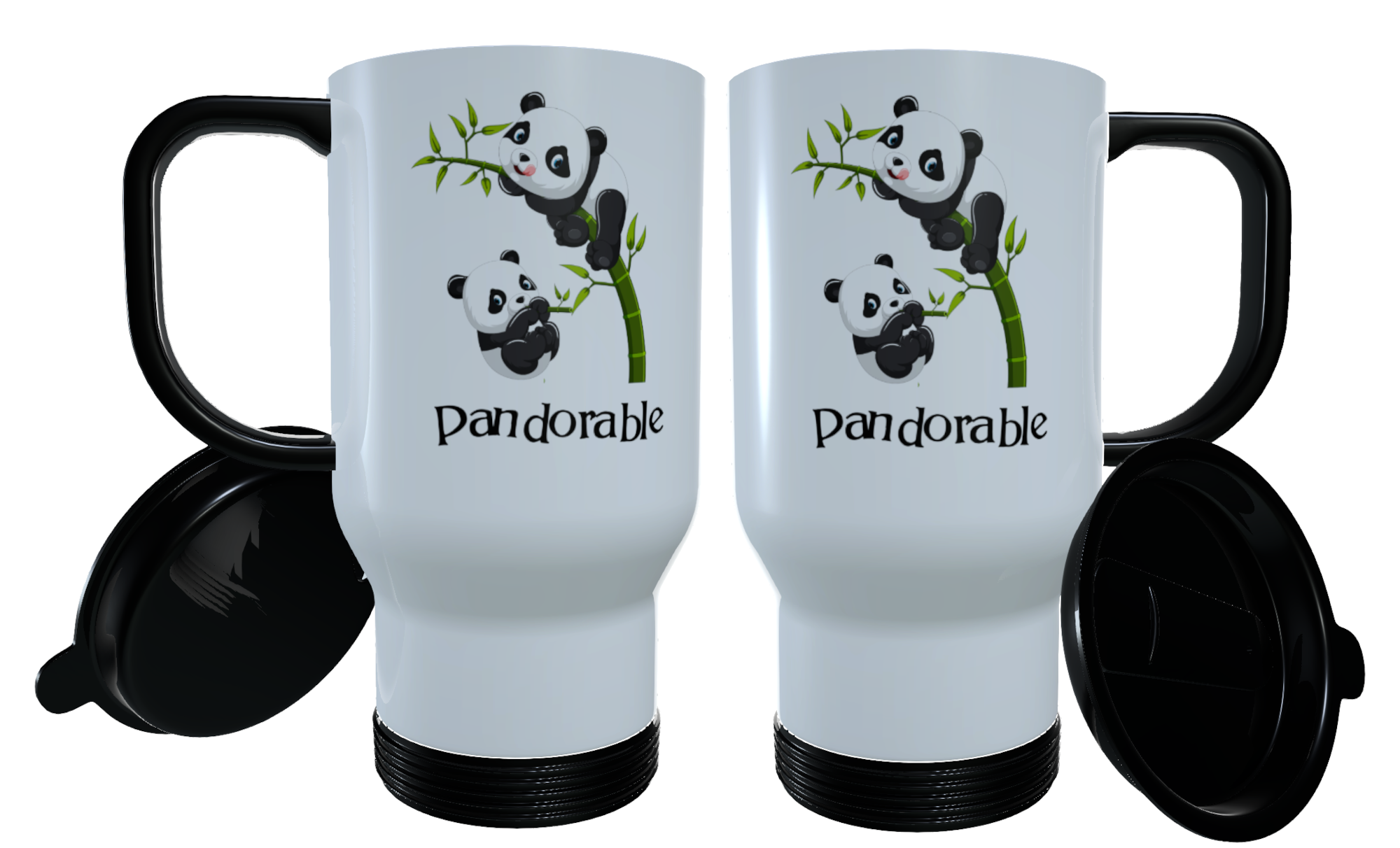 Panda Travel Mug - Pandorable - Click Image to Close